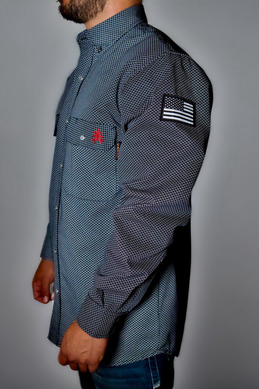 FR Pearl Snap Work Shirt - Shadow Black